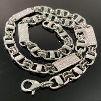 8 mm kvadratinė susikabinta kubietiško stiliaus grandinėlė vyrams Hip Hop grandžių grandinė aukso spalvos Bling cirkonis madingi roko papuošalai 16inch