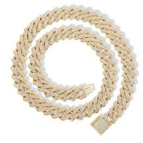 12mm Deimanto Cirkonio Majamio Šakutės Kubietiško Grandinėlės Vyrų Karoliai Choker Lediniuotas Hip Hop Papuošalai 7 inch