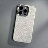 Prabangus belaidžio įkrovimo MagSafe odinis telefono dėklas, skirtas iPhone 14pro 16 pro max 14 15 13 pro 12 lydinio objektyvo apsauginis kietas dangtelis iPhone 16 Pro Max balta