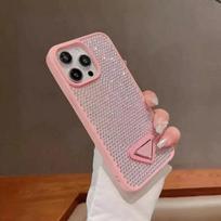 Prabangus Bling telefono dėklas iPhone 16 Pro Max  15 14 Plus 13 12 Pro Max  Blizgantis Akmuo Deimantas Šviesus Pilnas Apsaugos Galinis Dangtelis iphone 16 rožinė