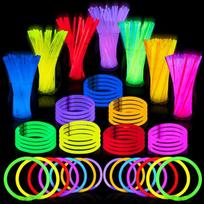 Šviečiantys lazdelės 8  apyrankės vėriniai, švytintys tamsoje neoniniai, Velykos, futbolas, Helovino vakarėlio reikmenų rinkinys Pack of 100