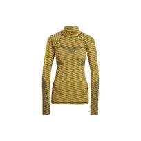 Adidas X Stella McCartney Bendradarbiavimo Nugaros Tinklelio Tvilo Spausdinti Treniruočių Ilgomis Rankovėmis Marškinėliai Moteriški Viršutiniai Drabužiai Geltoni HI1946 M
