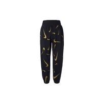 Nike Visas Spausdinimas Aukštas Juosmuo Laisvas Kirpimas Su Manžetėmis Vilnos Sportinės Kelnės Moterims Sportinės Kelnės Juodos FB8755-010 M black