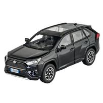1/32 Toyota RAV4 visureigis Aukšto tikslumo lieto metalo lydinio modelis Automobilis Garsas Šviesa Traukiamas Atgal Kolekcija Vaikams Žaislas Dovanos F566 juoda