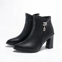Madingi moteriški ankle boots Madingi aukštakulniai Moteriški batai Ruduo Žiema Cirkonio pakabukas Užtrauktukas Komfortas Neslystantys Odiniai batai 34 juoda