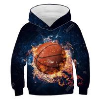 Hoodies 3D spausdinimas Krepšinio megztiniai su gobtuvu berniukams ir mergaitėms Vaikų mada Street Harajuku Megztiniai be užtrauktuko Sportiniai kostiumai Striukė 100