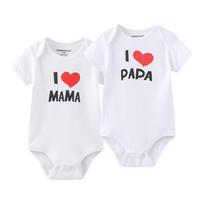 Kiddiezoom 2 vnt. Aš myliu Tėtį Mamą Naujagimio Berniuko Mergaitės Bodžiukai Minkšti 100% Medvilnė Dvynių Drabužiai 3-6Months