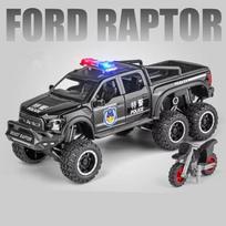 Nauja 1:28 Ford F150 Policijos automobilis Pikapas Simuliacija Lydinio Liejinys Metalo Automobilio Modelis Beveik bekele Didžiakojis Sunkvežimis su Garsu ir Šviesa Atitraukiamas Berniukų Žaislas juoda