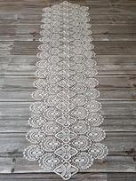 Prabangus gėlių baltas siuvinėjimas lovos Stalo vėliava Bėgikas audinio uždangalas staltiesė Kalėdos Vestuvės Stalo dekoravimas ir aksesuarai 40X70CM white