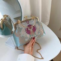 Madinga šilkinė rankinė-tote, peties, crossbody grandinėlė, moteriška rankinė, siuvinėjimas, kinų čiongsamas, moteriški krepšiai, delninukė