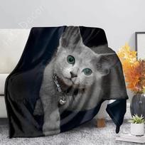 Juodas katinas 3D spaudinys Velvetinis pliušinis metamas flisinis pledas lovatiesė Šerpos pledas sofa-lova kuvertė suaugusiems paaugliams vaikams 30x40in