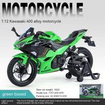1/12 Kawasaki Motociklo Die-cast Modelis - Garso ir Šviesos Efektai - Autentiškos Detalės - Pramogos Vaikams ir Motociklų Mėgėjams111 žalia