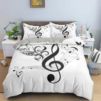 Muzikinis pledo užvalkalas Muzikinės natos Lovos komplektas Mikropluošto Instrumentas Smuikas Čelė Quilt užvalkalas Viengulis Dvigulis Karalienė Karalius Mergaitėms Paaugliams EU single(135x200cm)