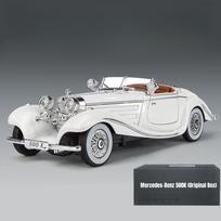 1/24 Mercedes-Benz 500K Classic Vintage Car Toy for Children Diecast Alloy Miniature Model Sound Light Collection Gift for Boys balta