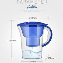 Buitinis vandens valymo virdulys su aktyvuotos anglies filtru – patogus virtuvės vandens filtras Water Filter Kettle blue