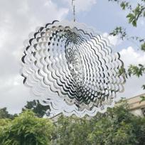 3D besisukantis gyvybės medis Spalvingas vėjo varpelis su šviesa ir šešėliu, nerūdijančio plieno veidrodžio apdaila