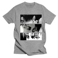 Moteriški marškinėliai japoniški Anime Attack On Titan Levi Ackerman Eye Punk Tops Vasaros Harajuku Oversized Gothic Marškinėliai trumpomis rankovėmis XS pilka spalva