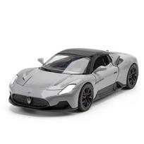 1/24 Maserati MC20 lydinio sportinio automobilio modelio automobilis, liejamas metalinis aukštos simuliacijos kolekcijos sūpynės su garsu ir šviesa, atitraukiamas žaislinis automobilis, dovana vaikams pilka