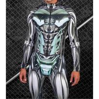 Vyriški suaugusieji Steampunk Bodysuits The Future Robot CyberPunk Jumpsuit Halloween Holiday Party Cosplay Kostiumas Alien Rompers Zentai Kids S gray