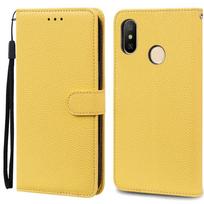 „Xiaomi Mi A2 Lite“ dėklas, skirtas „Mi A2 Lite“ dėklui, skirtas „Fundas“ odiniam atverčiamam dėklui, skirtam „Xiaomi Mi A2“ piniginės dėklui, „Mia2 Mi6X Mi 6X“ dangteliui. Mi A2 Lite geltona