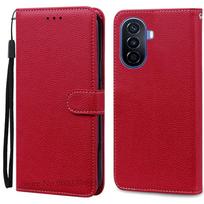 Nova Y70 dėklas Huawei Nova Y70 dėklui Odinis atverčiamas piniginės dangtelis Huawei NOVA Y70 telefonų dėklams Y 70 Plus Coque Fundas Korpusas Huawei Nova Y70 tamsiai raudona spalva