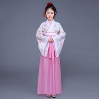 Vaikai Mergaitės Hanfu Sceninis drabužis Klasikinio šokio drabužis Kiniško stiliaus Hanfu 150 rožinė