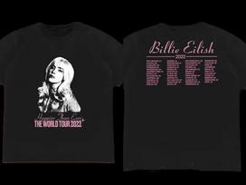 B-Billie Eilish 2023 turo koncerto marškinėliai Hip hopo marškinėliai apvalia iškirpte trumpomis rankovėmis kasdieniai madingi unisex moterims prabangūs aukštos kokybės marškinėliai L