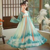 Retro kiniška Hanfu suknelė, kiniškos Tangų dinastijos mergaičių suknelės imitacija 160