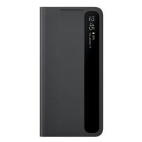 Vertikalus veidrodinis skaidrus telefono dėklas Samsung Galaxy S21 S21+ S21 Plus, Smart View atverčiamas dangtelis, išmanusis dangtelis For Galaxy S21+ juoda
