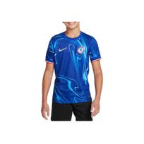 Nike Chelsea futbolo klubas 2024/25 pagrindiniai stadiono marškinėliai apvalia iškirpte, drėgmę sugeriantys, patogūs, kasdieniai, trumparankoviai, vaikams, mėlyni FN9124-496 L