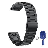 Nerūdijančio plieno apyrankė, skirta Garmin Fenix ​​5 5S/5X Plus/6S 6X Pro/Forerunner 945 dirželis, 22 mm apyrankė, greitai pritvirtinama metalinė laikrodžio apyrankė Correa 22mm Fenix 6 5 945