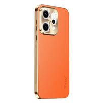 Tekstūruotas ličio rašto odos dengimas Oppo Reno 14 13 12 11 10 9 Pro Plus telefonams, atsparus smūgiams apsauginis dėklas, buferio korpusas Oppo Reno13 Pro oranžinė
