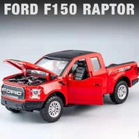 Nauja 1:32 Ford Raptor F150 Pikapas visureigis Metalinis lietas lydinio Modelinis automobilis Garsas Šviesa Atgal traukiamas Kolekcija Vaikų žaislas Dovanos A188 raudona