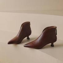 Madingi moteriški ankle boots, vintage moteriški aukštakulniai, aukštos kokybės smailianosiai Chelsea batai, minkštos odos moteriški batai Zlp Botas Para Mujer 35