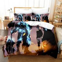3D Spausdinimo Mados Anime Solo Leveling Patalynės Komplektas Berniukams Mergaitėms Dvigulė Karalienės Karaliaus Dydžio Antklodės Užvalkalas Pagalvės Užvalkalas Lovos Berniukams Suaugusiųjų Miegamojo 70x133cm 2pcs