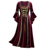 Moteriškas viduramžių renesanso suknelės kostiumas Pasakų raganos kostiumai Helovino vampyro Cosplay chalatas suknelė M