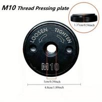 1 vnt. M10/M14/5-8/11 sriegio greito atleidimo flanšinė veržlė kampiniam šlifuokliui - Didelio stiprumo metalinis fiksavimo flanšas su fiksavimo veržle prispaudimo plokšte, saugus įrankis M10