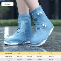 Thickened Waterproof Non-Slip Silicone Rain Shoe Covers for Men, Women, and Students XL - Fits 40-42 gray