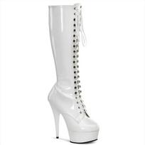 15cm Priekyje raišteliais aukštakulniai Pole šokio batai, Stiletto batai, Mados tendencija aukšti batai YKC 34 balta