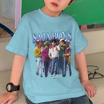 Vasariniai berniukų nauji animaciniai marškinėliai KPop Demonų medžiotojai Saja berniukų spauda Šaunūs vaikiški marškinėliai Harajuku viršūnės trumpomis rankovėmis kūdikių mergaičių berniukų drabužiai 110