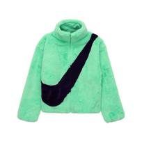 Nike Sportswear Didelis Swoosh Šilta striukė su stovinčia apykakle ilgomis rankovėmis Moteriškas viršutinis drabužis Chaki-žalia CU6559-328 XS