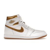 Air Jordan 1 Retro High OG Metallic Gold Moteriški sportbačiai Balti su Gum-Light-Brown FD2596-107 36.5