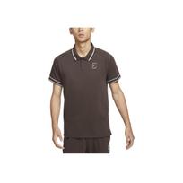 Nike Heritage Logotipas Megztinis Trumpomis Rankovėmis Teniso Kvėpuojantis Polo Marškinėlis Vyriški Polo Marškinėliai Barokinis-Rudas FQ2102-237 M