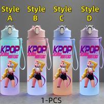 K-Pop Demonų medžiotojai Anime personažas Vandens puodelis Didelės talpos Lauko nešiojamas Virvelė Gėrimo butelis Dovana berniukams ir mergaitėms Style D