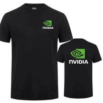 Nvidia marškinėliai vyrams vasariniai trumparankoviai medvilniniai NVIDIA marškinėliai vyriški viršutiniai drabužiai šaunus t-shirt 2024 apvalia kaklo iš grynos medvilnės Harajuku 2024 S black