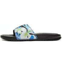 Nike Benassi Storas Padukas Lauko Viengubos Gėlių Trendo Guminės Neslystančios Šlepetės Moteriški Avalynė Juodos 618919-029 35.5