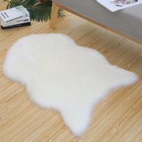 Europos stiliaus Australijos dirbtinio vilnos avikailio pliušinis kilimas svetainei ir miegamajam 40x60 cm balta