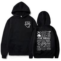 Ilgo rankogalio rudens žiemos šilta gobtuvėta striukė The Neighbourhood NBHD grupės spauda vyrams moterims hiphopas vyriška lauko gobtuvas su raišteliais S