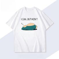 Pokémon rankinio žaidimo Snorlax marškinėliai Vasaros naujiena Vyriški ir moteriški Japonų Harajuku stiliaus Laisvas kasdienis trumpomis rankovėmis viršus S