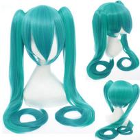 28 spalvų miku Cosplay perukas Ilgas tiesus Cosplay perukas Juodas Baltas Žalias Karščiui atsparus Sintetinis plaukų segtukas Ponytails Perukai One Size